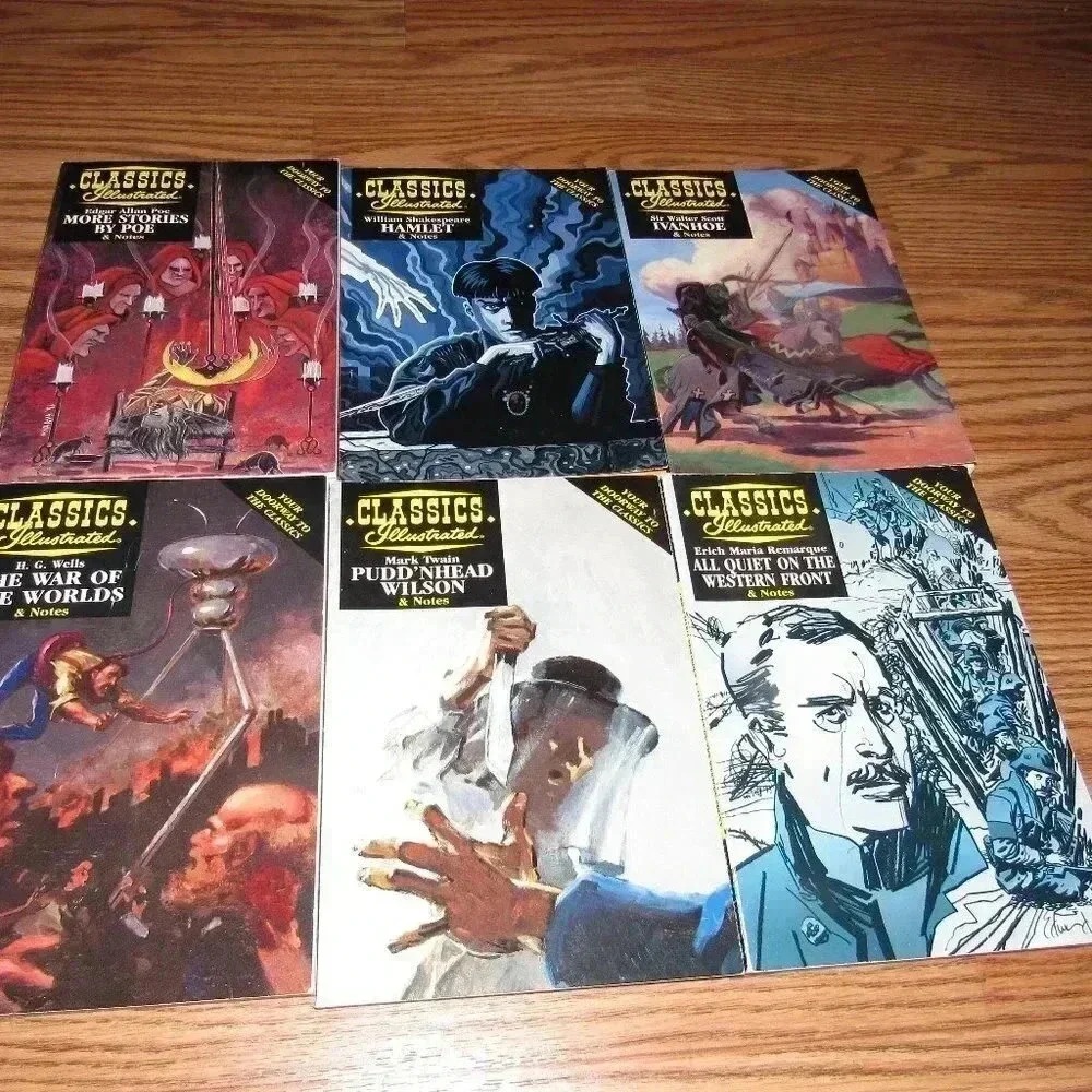 Set of 6  CLASSICS ILLUSTRATED books~Hamlet +more!